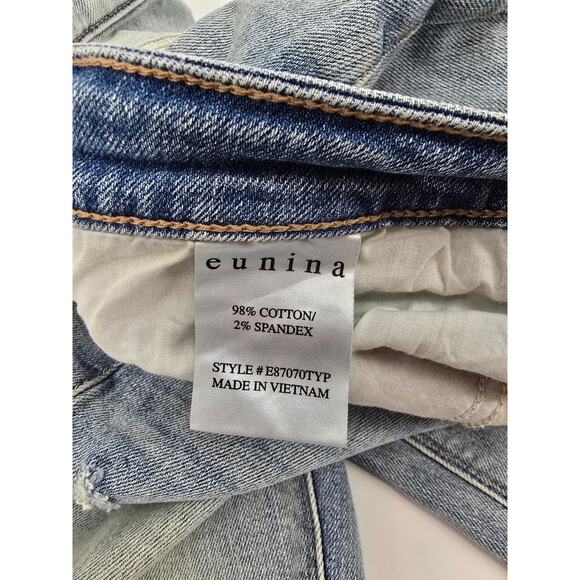 Eunina “Frankie” Mid-Rise Distressed Boyfriend Jeans – Size 9 - Picture 4 of 5